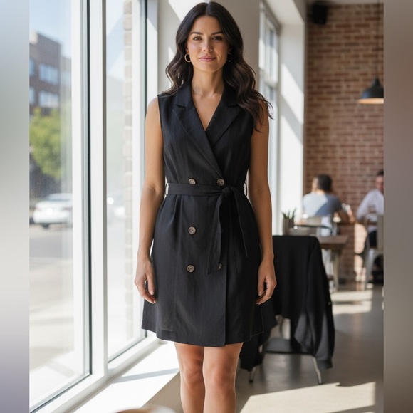 Love Tree Dresses & Skirts - Love Tree Black Double-Breasted Mini Dress Sz M